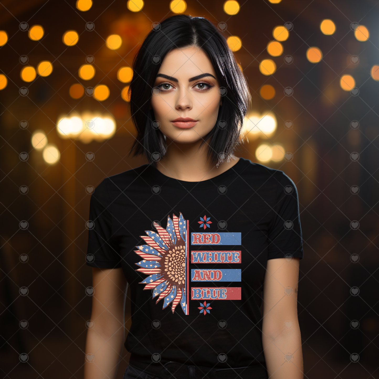 Red White & Blue Sunflower