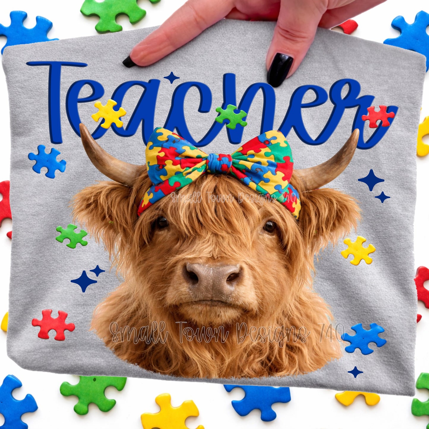 Autism Teacher Highland Cow