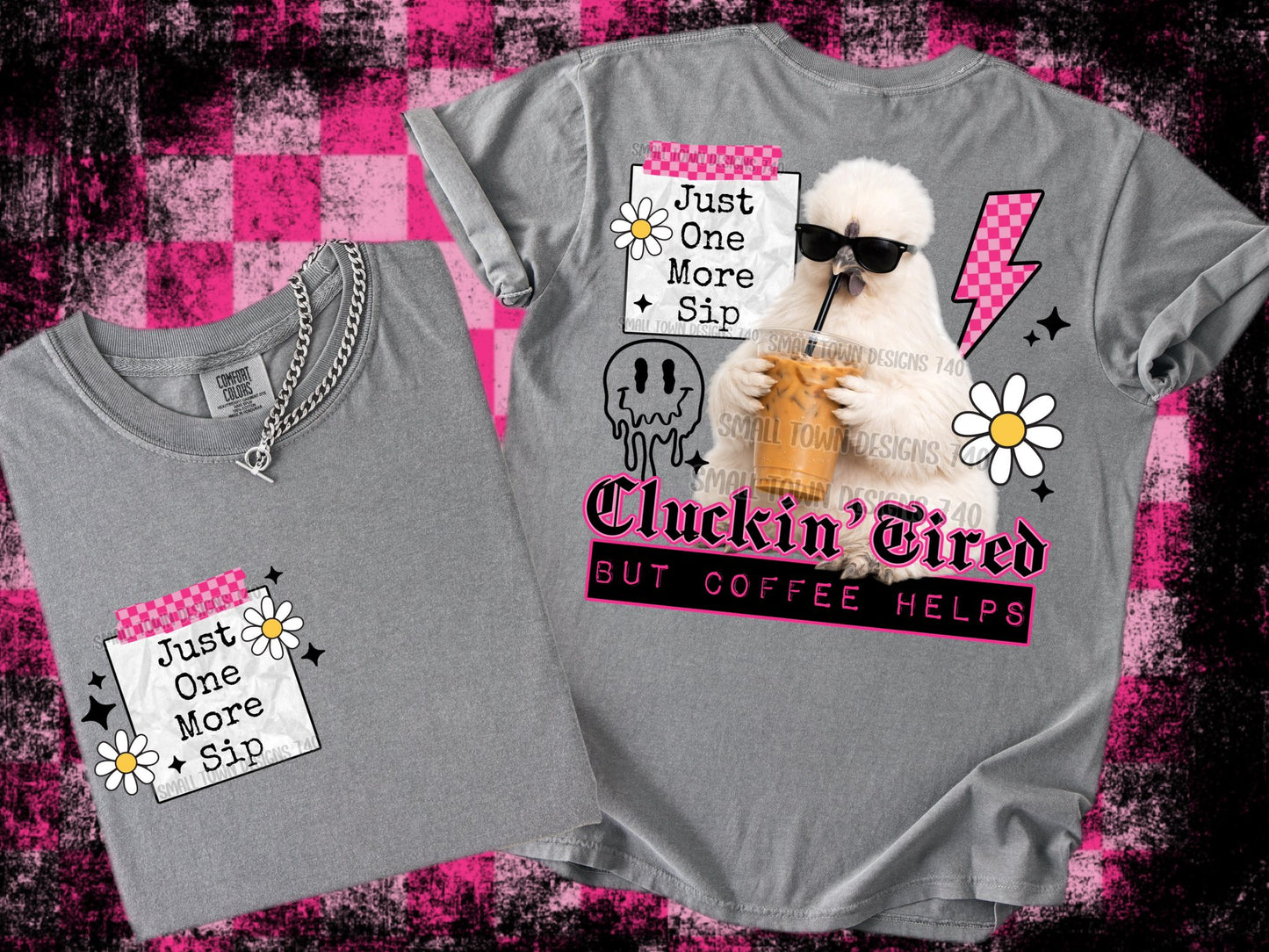Cluckin' Tired But Coffee Helps (white)