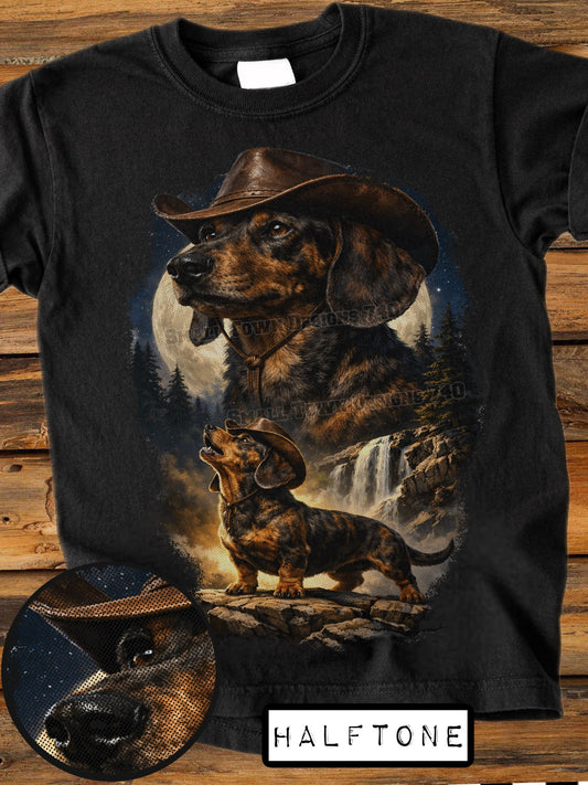 Cowboy Dachshund Halftone