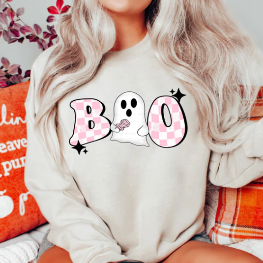Boo Checkered Pink