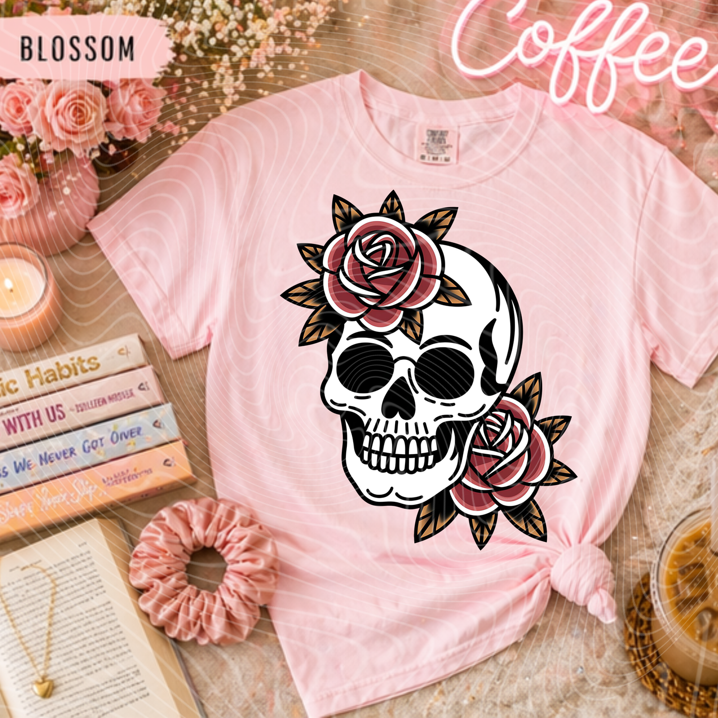 Retro Skull & Roses