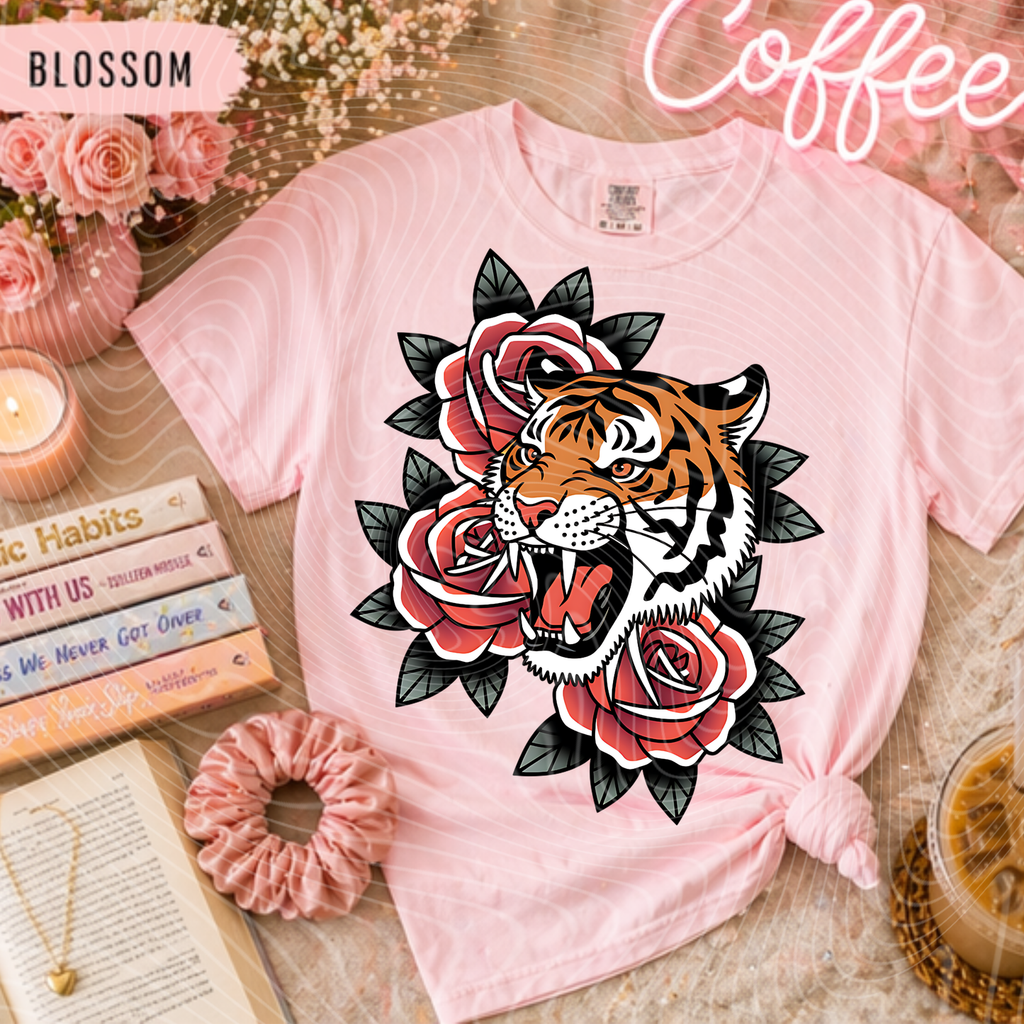 Retro Tiger & Roses