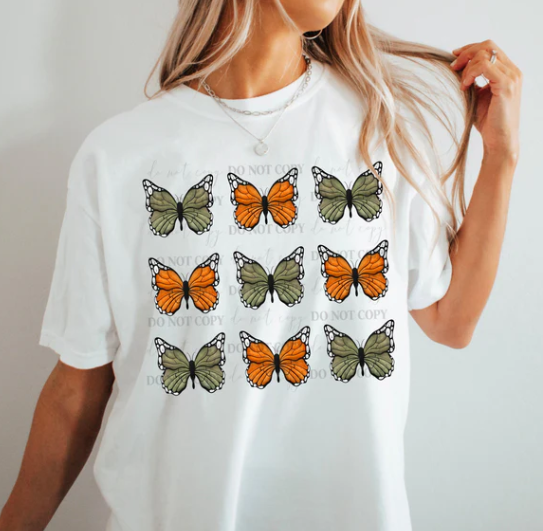 Green and Orange Butterflies